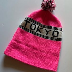 NWOT American Apparel pink Tokyo beanie Pom pom hat